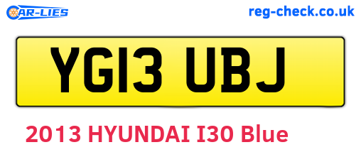 YG13UBJ are the vehicle registration plates.