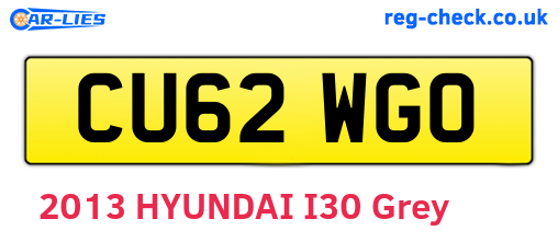 CU62WGO are the vehicle registration plates.