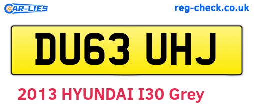 DU63UHJ are the vehicle registration plates.