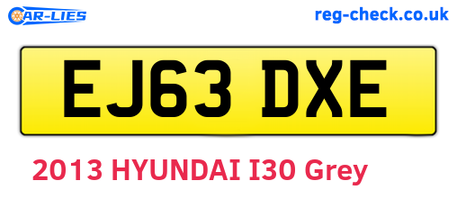 EJ63DXE are the vehicle registration plates.