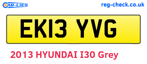 EK13YVG are the vehicle registration plates.