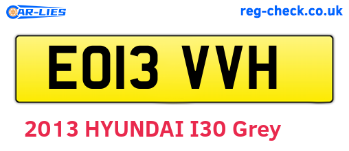 EO13VVH are the vehicle registration plates.