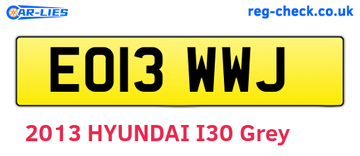 EO13WWJ are the vehicle registration plates.