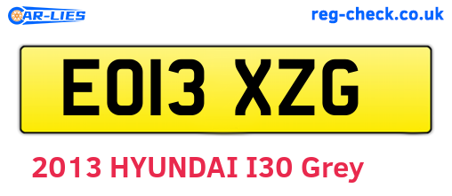 EO13XZG are the vehicle registration plates.