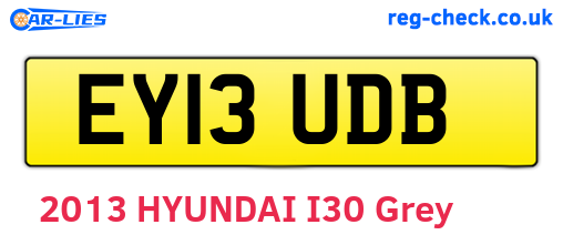 EY13UDB are the vehicle registration plates.