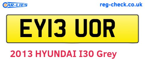 EY13UOR are the vehicle registration plates.