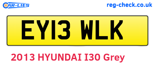 EY13WLK are the vehicle registration plates.