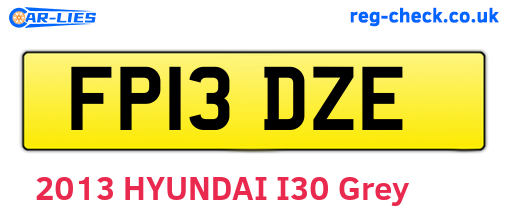 FP13DZE are the vehicle registration plates.