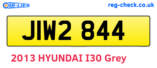 JIW2844 are the vehicle registration plates.