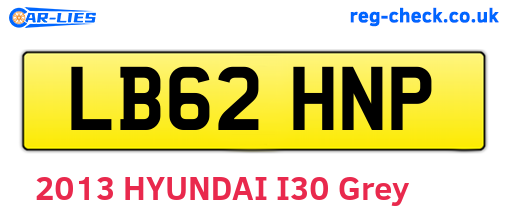 LB62HNP are the vehicle registration plates.