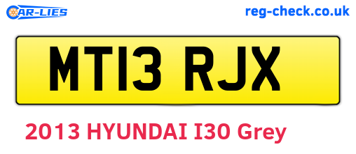 MT13RJX are the vehicle registration plates.
