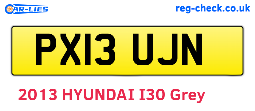 PX13UJN are the vehicle registration plates.