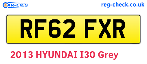 RF62FXR are the vehicle registration plates.
