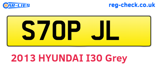 S70PJL are the vehicle registration plates.