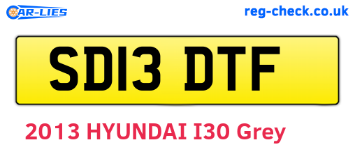 SD13DTF are the vehicle registration plates.