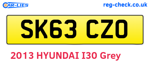 SK63CZO are the vehicle registration plates.