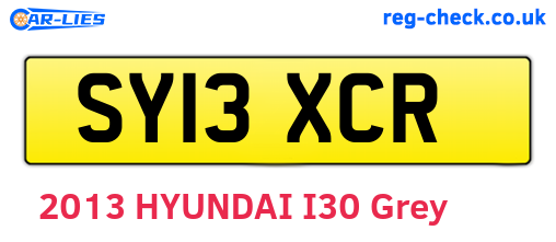SY13XCR are the vehicle registration plates.