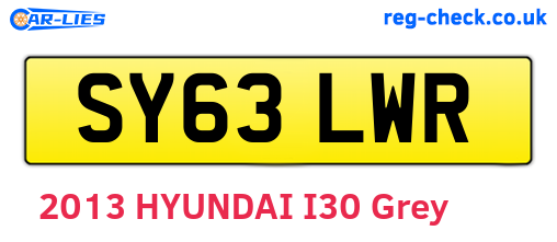 SY63LWR are the vehicle registration plates.