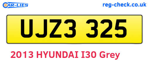 UJZ3325 are the vehicle registration plates.