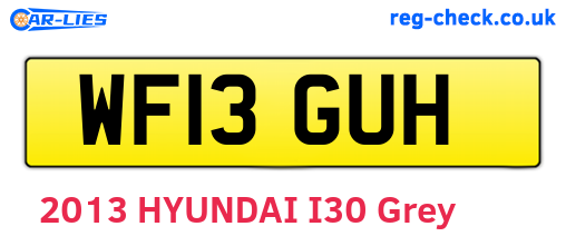 WF13GUH are the vehicle registration plates.