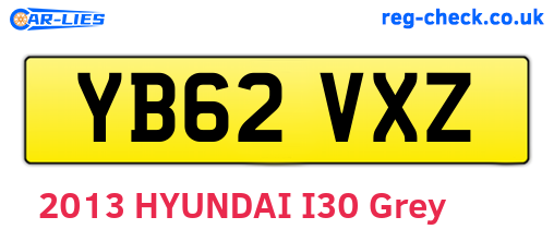 YB62VXZ are the vehicle registration plates.