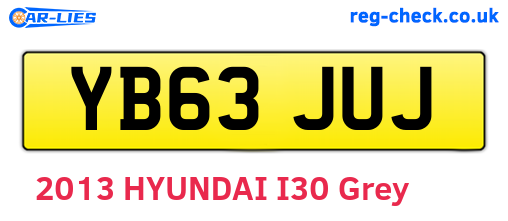 YB63JUJ are the vehicle registration plates.
