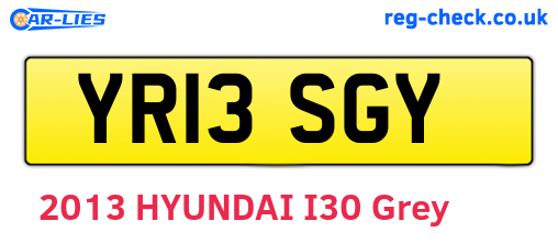 YR13SGY are the vehicle registration plates.