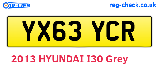 YX63YCR are the vehicle registration plates.