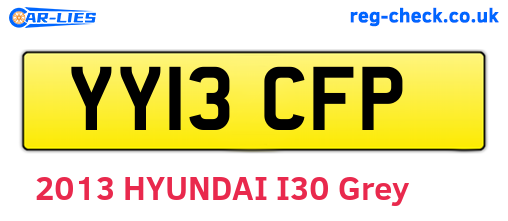 YY13CFP are the vehicle registration plates.