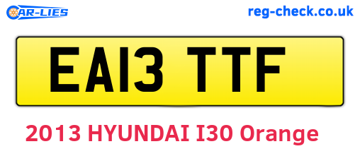 EA13TTF are the vehicle registration plates.