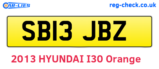 SB13JBZ are the vehicle registration plates.