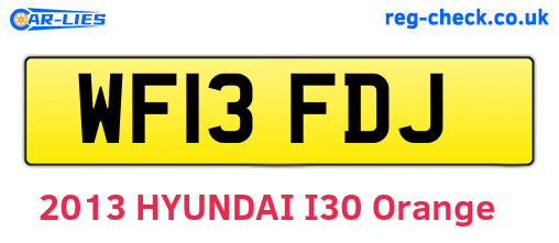 WF13FDJ are the vehicle registration plates.