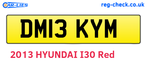 DM13KYM are the vehicle registration plates.