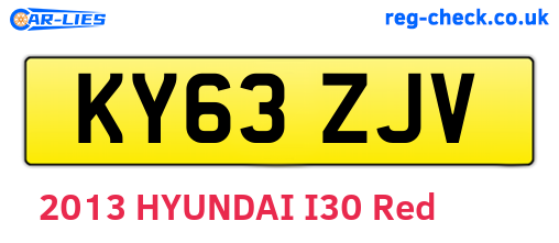 KY63ZJV are the vehicle registration plates.
