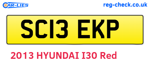 SC13EKP are the vehicle registration plates.