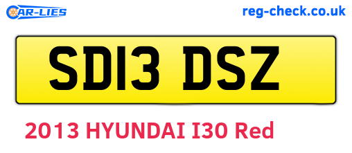 SD13DSZ are the vehicle registration plates.