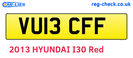 VU13CFF are the vehicle registration plates.