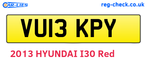 VU13KPY are the vehicle registration plates.