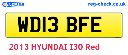 WD13BFE are the vehicle registration plates.