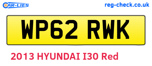 WP62RWK are the vehicle registration plates.