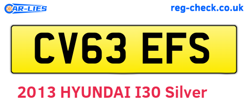 CV63EFS are the vehicle registration plates.