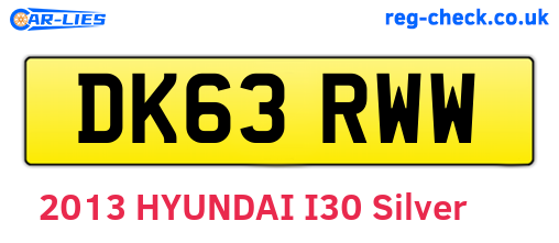 DK63RWW are the vehicle registration plates.