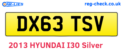 DX63TSV are the vehicle registration plates.