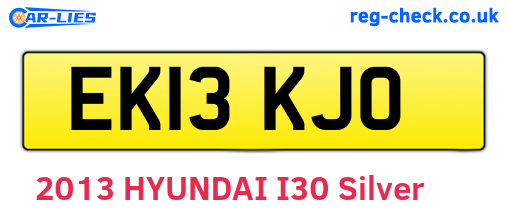 EK13KJO are the vehicle registration plates.