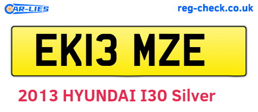 EK13MZE are the vehicle registration plates.