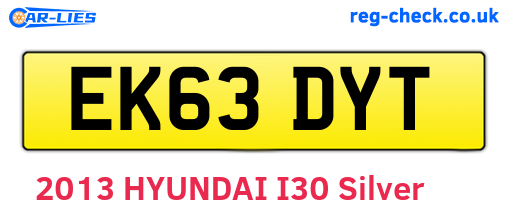 EK63DYT are the vehicle registration plates.