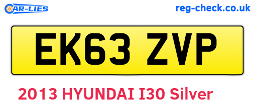 EK63ZVP are the vehicle registration plates.