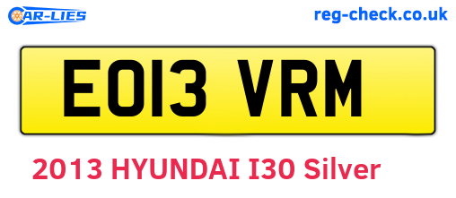EO13VRM are the vehicle registration plates.