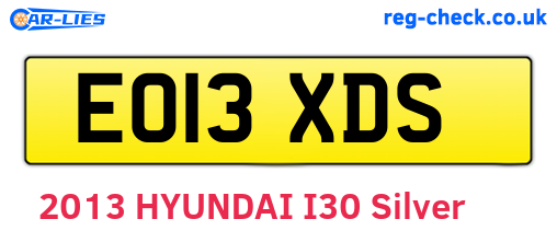 EO13XDS are the vehicle registration plates.