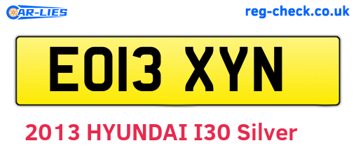EO13XYN are the vehicle registration plates.